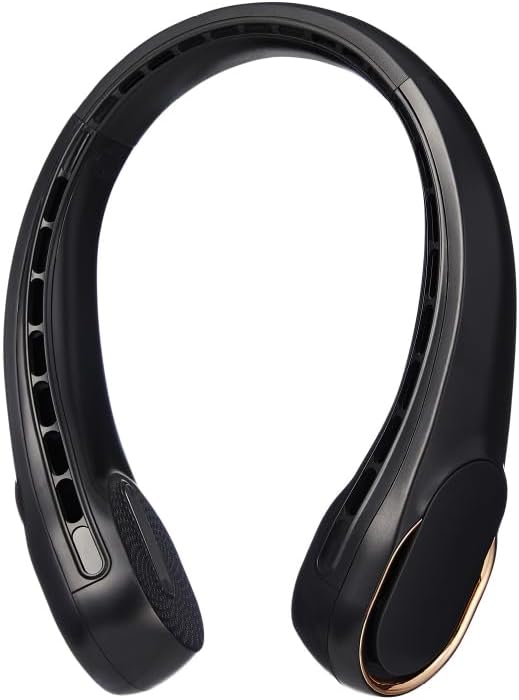 Portable Personal Neck Fan, Cooling Hands Free Bladeless Fan, Rechargeable Long Battery Life, 360° Airflow With 3 Speeds, Lightweight Travel, Low Noise with Strong Wind, Headphone Design (Black)