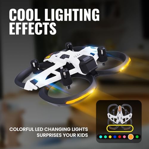 HISINGY MACH 500 Toy Drones for Kids with Replacement Blade Propellers (4 pcs) and High Efficiency Battery Charger,Mini Micro Nano Indoor RC Quadcopter for Age 8-12 10-15 12-14,Kids Drone with LED Lig