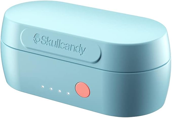 Skullcandy Sesh Evo in-Ear Wireless Earbuds, 24 Hr Battery, Microphone, Works with iPhone Android and Bluetooth Devices - Bleached Blue