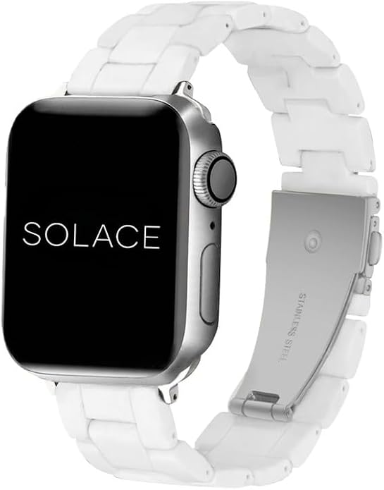 Solace Bands Lightweight Perma Watch Band - Universal Fit for Apple Watch Bands for Women & Men, iWatch Bands for 38mm 40mm 41mm 42mm 44mm 45mm 49mm Ultra, SE, Series 11 10 9 8 7 6 5-1 (Matte Solid)