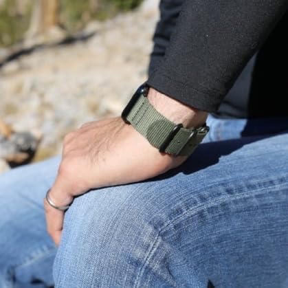 CARTERJETT Rugged Nylon Band for Apple Watch 49/46/45/44mm, Ultra, SE, Series 11/10/9/8/7/6/5 Sport Strap for Men Women - Ultra 3/2/1, SE 3/2/1 - Lightweight, Durable & Adventure Ready (Army Green)