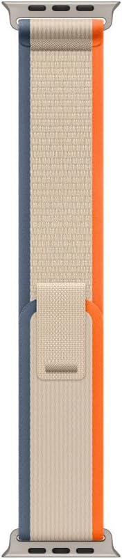 Apple Watch Band - Trail Loop (49mm) - Orange/Beige with Rugged Titanium Finish - S/M