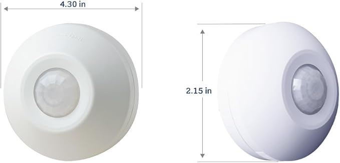 Leviton PIR Ceiling Mount Occupancy Sensor, 120-277V, 1000W, 570SF Field-of-View, ODC0S-I1W, White