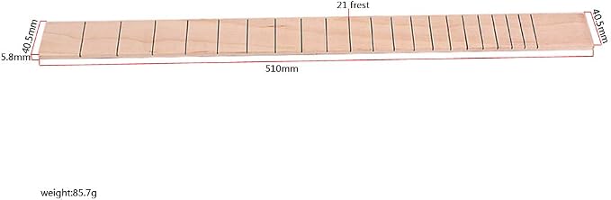 Guitar Fretboard With 21 Frets Maple Fingerboard for 3 String Cigar Box Guitar Replacement (maple) 1Pcs