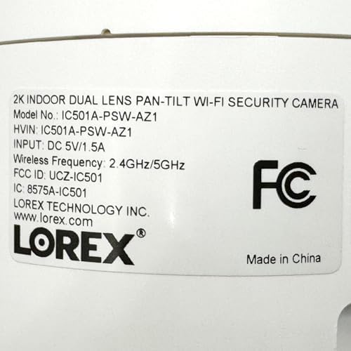 Lorex Connect [New APP] 2K Indoor Dual Lens Wi-Fi 6 Camera | 360° Pan-Tilt | Person & Pet Detection | Color Night Vision | Instant Call | 2-Way Talk | Cloud & Local Storage Option