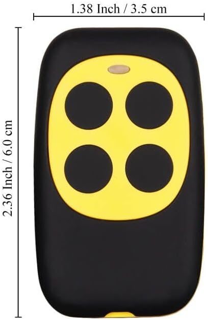 4-Button Universal Gate and Garage Door Fixed Code and Rolling Code Garage Door Remote Control/Remote Keyless Key Multi Frequency 280MHZ-350MHZ/380MHZ-450MHZ/867MHZ-868MHZ (Yellow)