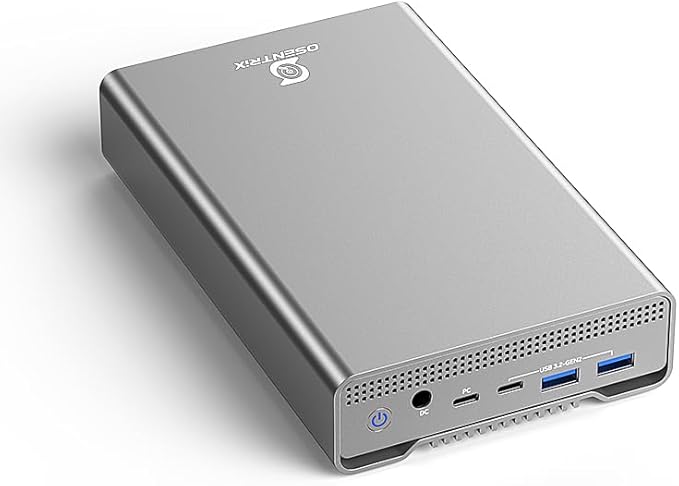 GX100 USB 3.2 Gen 2 USB-C External Hard Drive Enclosure with USB Hub for Windows or MacOS Desktop PC / Laptop (Driveless)
