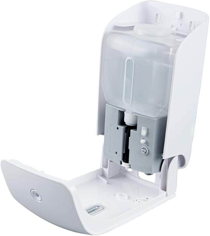 Restaurantware Clean Tek Professional 33.4 Ounce Automated Soap Dispenser 1 Touchless Wall-Mountable Soap Dispenser - Security Key White Plastic Soap Dispenser Transparent For Liquid Soap