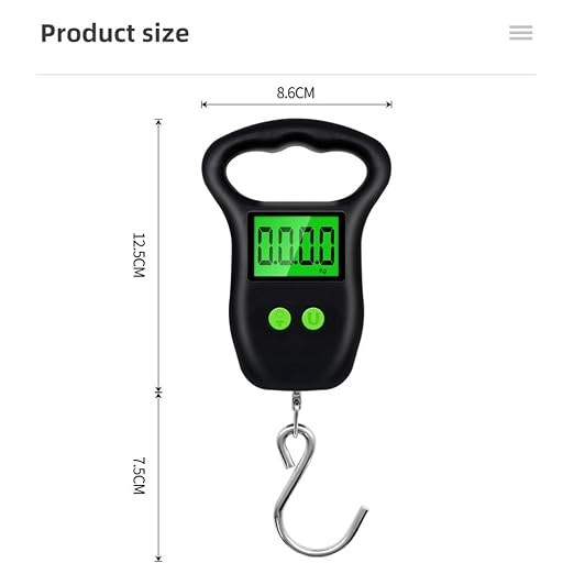 JSEIAJB Newest 50kg/110lb Hanging Scale Digital Portable Luggage Weight Backlight Hook Fishing Weigh