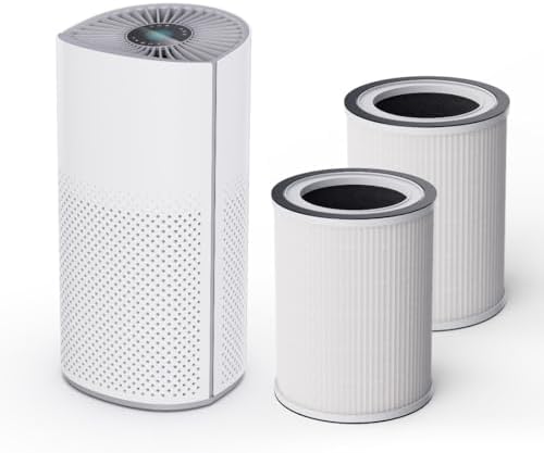 Kery-Plus Air Purifier + 2 Replacment Filters Air Purifiers for Home Bedroom Large Room Up to 1500 Ft² - Smart WiFi & Voice Control True HEPA Air Purifier For Home