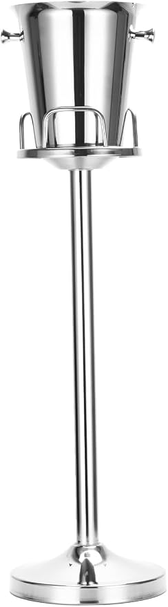 Champagne Bucket with Stand,Ice Bucket with Stand Stainless Steel Bucket Wine Chiller On Stand 12Lb Hammered Tall Ice Bucket Stand for Party Bar Ktv Bbq Home,3ft (silver, 1 pack)