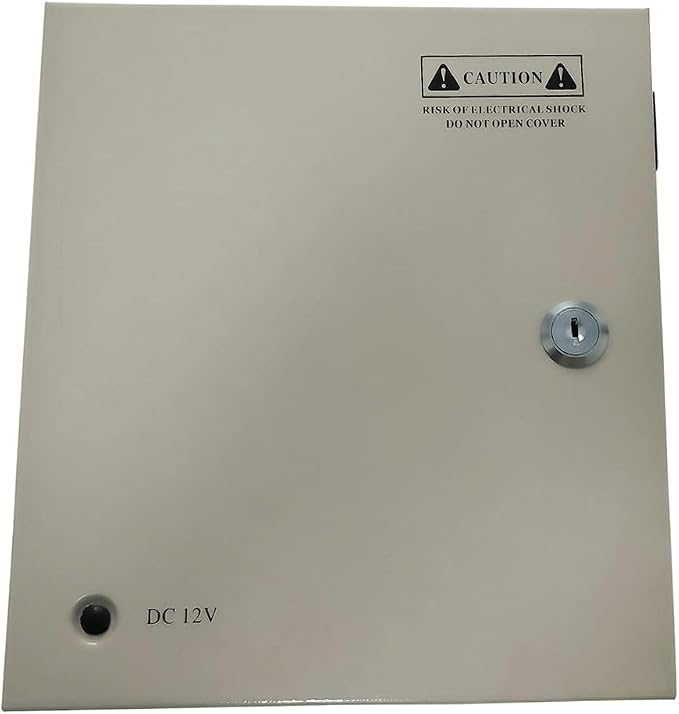 Yuarise 9 Channel/Port DC 12V 10 Amp Security Camera Power Supply Distribution with Metal Box for Security Cameras, IP Cameras, CCTV DVR Surveillance System, 9CH 10A