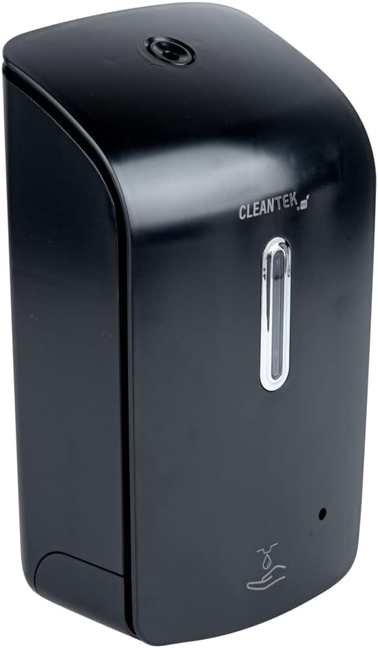 Restaurantware Clean Tek Professional 33.4 Ounce Automated Soap Dispenser 1 Touchless Wall-Mountable Soap Dispenser - Security Key Black Plastic Soap Dispenser Transparent For Liquid Soap