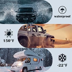 10,36-Inch 4-Channel 128GB Large Audio Screen 1080P Backup Camera Monitor & Built-in DVR Video Recorder for RV Truck Trailer Rear Side Front Reversing View Wired System Image Waterproof