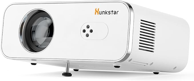 Mini Projector, 4K Support Projector with Wifi 6 and Bluetooth 5.2, 1000 ANIS Portable HD1080P Home Video Projector with Auto Focus, Suitable for Family Gatherings, Various Festivals (White)