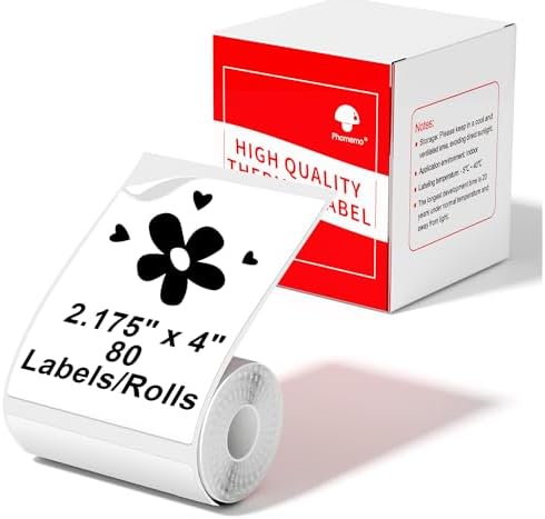 Phomemo M220 Label Maker & 4 Roll Label, 3.14 Inch Bluetooth Thermal Label Printer for Barcode, Address, Labeling, Mailing, File Folder Label, Easy to Use, Support Smartphone, Tablet&PC