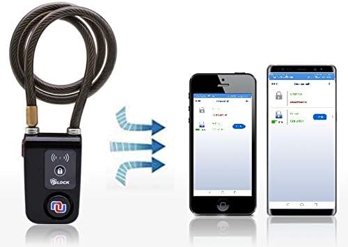 Nulock Keyless Bluetooth Bike/Motorcycle/Gate Lock IP44 Splash-Proof Cycling Lock with 110db Alarm, 0.38" Diameter 31-inch Braided Steel Cable (2025 Version)