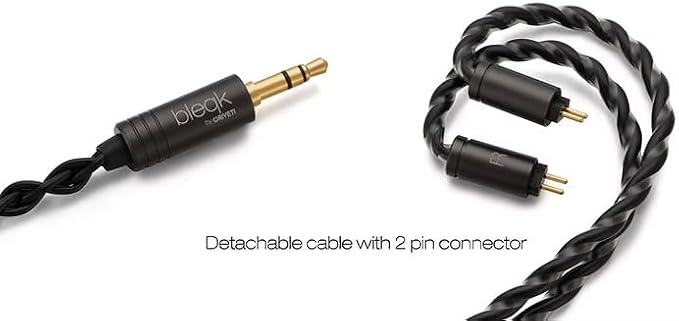 ORIVETI bleqk Dynabird Wired IEM Earbuds, 9.2mm Beryllium Dynamic Driver, Deep Bass HiFi in-Ear Monitors, Detachable 2-Pin Audiophile & Gaming Earphones