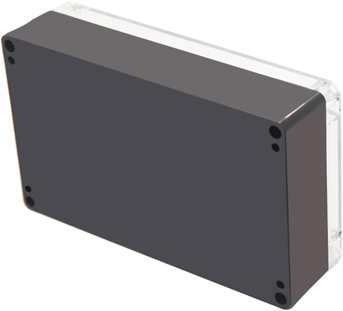 Project Box IP65 Waterproof Junction Box ABS Plastic Black Electrical Boxes DIY Electronic Project Case Power Enclosure Clear Cover 7.87"x4.72"x2.2"