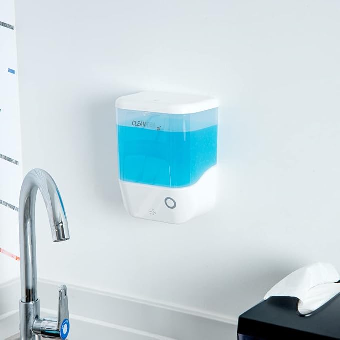 Restaurantware Clean Tek Professional 34 Ounce Automated Soap Dispenser 1 Touchless Wall-Mountable Soap Dispenser - With Security Key Clear Plastic Soap Dispenser Transparent For Liquid Soap