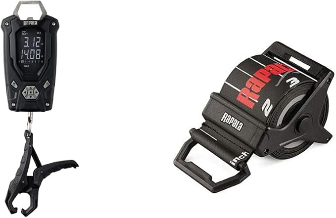 Rapala High Contrast Digital Fishing Scale and Retractable Ruler Bundle