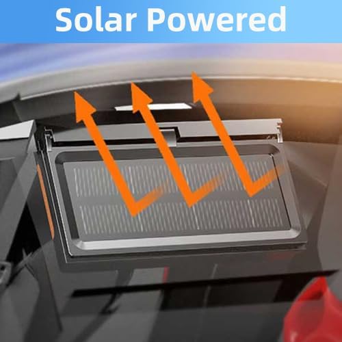 Solar Power Window Vent Fan Rechargeable Car Exhaust Fan, Car Air Purification Fan, Portable Auto Cooling Cooler Mini Summer Air Fan Solar Power Exhaust Fan - Black