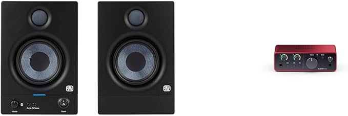 PreSonus Eris 4.5BT Bluetooth Studio Monitors, Pair — 4.5" Powered, Active Monitor Speakers & Focusrite Scarlett Solo 4th Gen USB Audio Interface