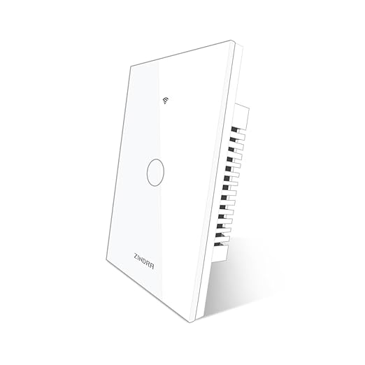 Smart Matter Light Switch, 2.4G WiFi Touch Wall Switch (Neutral Wire Required), Single-Pole Smart Switch Works with Apple Home, Alexa, Google Home & SmartThings, Tempered Glass Panel, White