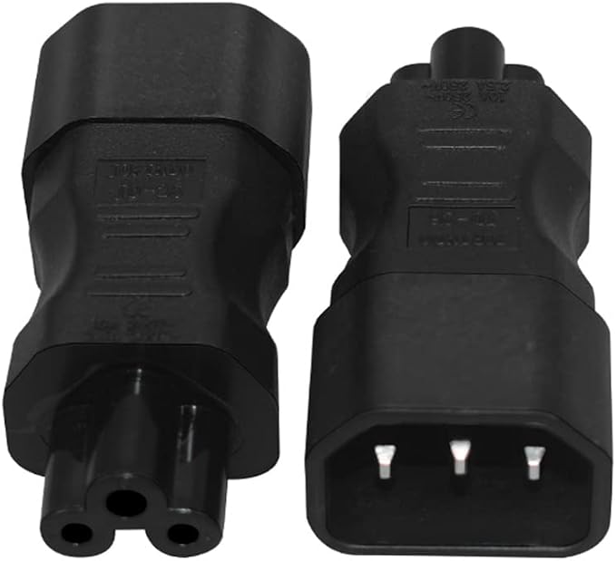 (10Packs IEC 320 C14 to C5 AC Adapter,C14 Socket to C5 Plug Power Adapter,2.5A-10A/110V-250V