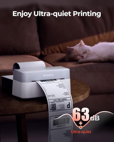 MUNBYN RW403B Bluetooth Shipping Label Printer+4"x6" Direct Thermal Shipping Labels