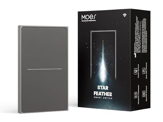MOES Full Touch Smart Switch, ZigBee SF(Star Feather 2026 Version) Wall Light Switch, Neutral Wire Required, Anti-Glare Panel,Work with Smart Life/Tuya App, Alexa and Google Home 2 Gang Grey