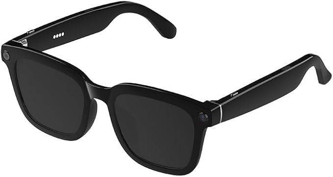 AI smart Camera Glasses: HD 1080P Video Recording and Photo Taking, Translation, Assistant Conversation, Suitable for Outdoor and Indoor, Cycling, Hiking Travel (Black Sunglasses)