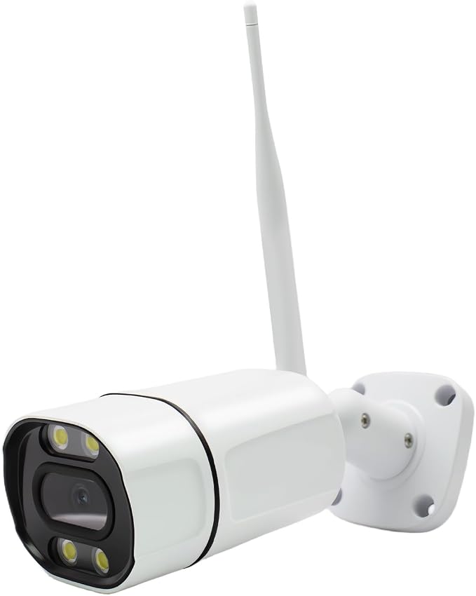 WiFi Bullet Camera with 3MP HD Resolution, Smart Color Night Vision, Two-Way Audio, Ai Motion Detection, Light and Siren Alerts, Cloud Storage Optional