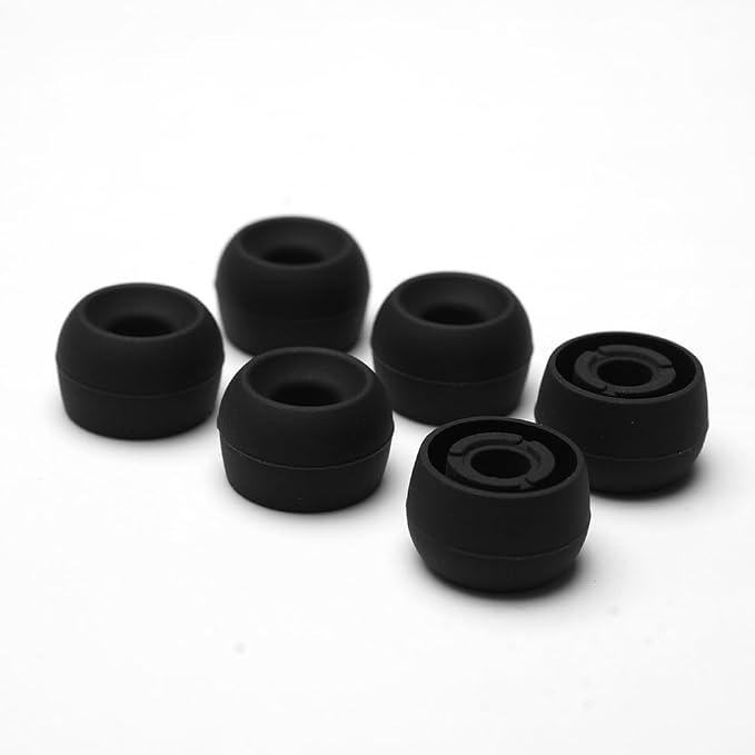 Divinus Velvet Wide Bore Silicone Eartips for 4-6mm Nozzle, Replaceable IEM Earbud Tips with Enhanced Sound Quality and Comfort (M(3 Pairs))