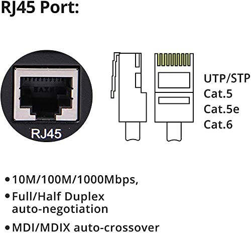 10Gtek a Pair of Gigabit Ethernet Bidi Media Converter, SingleMode Single LC Fiber to Ethernet RJ45 Converter for 10/100/1000Base-Tx to 1000Base-LX, UL Certified, up to 3-km