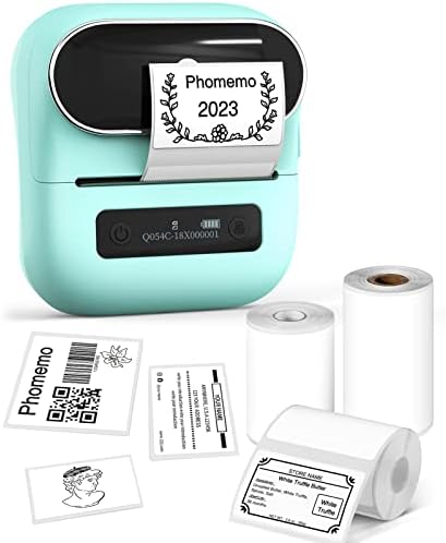 Phomemo M220 Label Maker & 1 Roll White Thermal Labels, 1.96" x 1.96"(50x50mm)