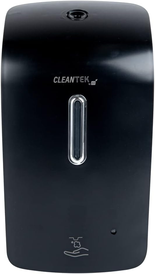 Restaurantware Clean Tek Professional 33.4 Ounce Automated Soap Dispenser 1 Touchless Wall-Mountable Soap Dispenser - With Security Key Black Plastic Soap Dispenser Transparent For Foam Soap