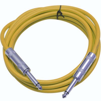 Seismic Audio SASTSX-6Yellow-6PK 6-Feet TS 1/4-Inch Guitar, Instrument, or Patch Cable, Yellow