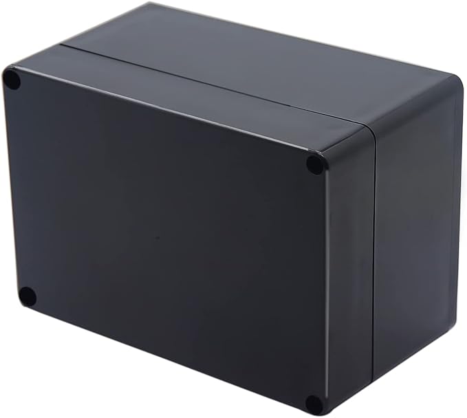 Project Box IP65 Waterproof Junction Box ABS Plastic Black Electrical Boxes DIY Electronic Project Case Power Enclosure 6.3x4.33x3.54 inch (160x110x90 mm)