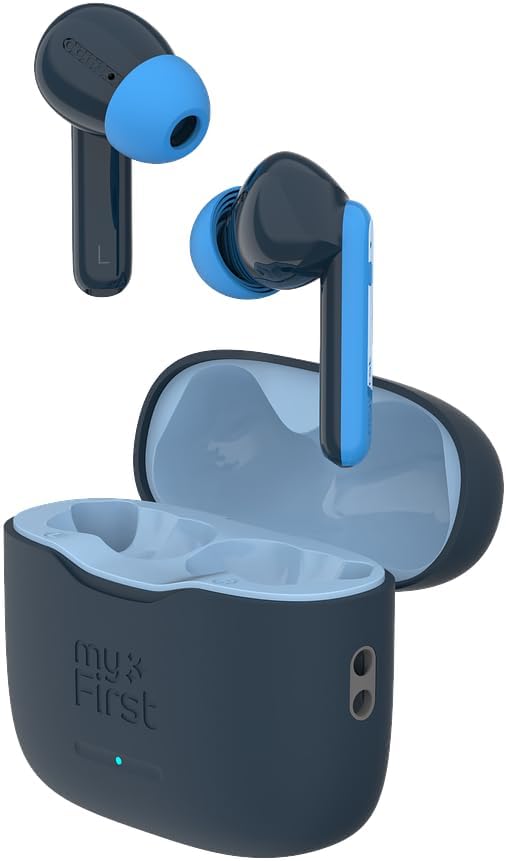 myFirst CareBuds Kids Wireless Earbuds, Bluetooth 5.3 85dB Volume Limiting Earbuds for Kids Ages 3-12 Safe Hearing Protection, 36H Playtime, Small Ear Fit, IPX4 Waterproof, Easy Pairing