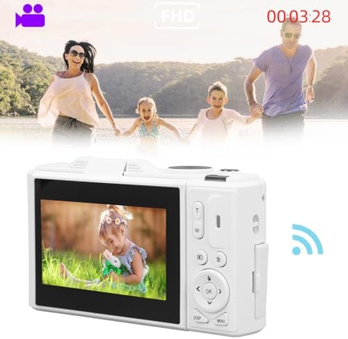 64MP 4K Digital Camera with 18X Zoom and 3 Inch Flip Screen, Auto Focus Compact Digital Camera for Photography and Video, Perfect for Travel Vlogging and Filming