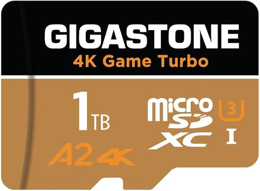 【for Switch 1 Only】 GIGASTONE 1TB Micro SD Card, 4K Game Turbo, up to 160/130 MB/s, Memory Card for Gaming Console, Action Camera, UHD Video UHS-I U3 A2 4K C10【5-Years Data Recovery】