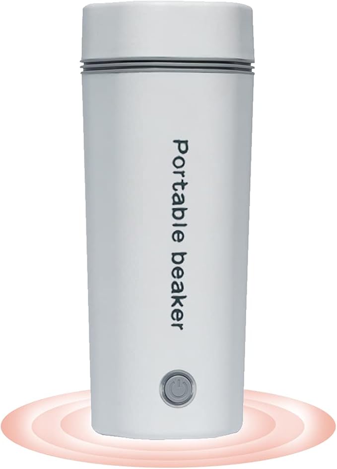 110V Electric Heated Travel Mug 350ML Smart Heating Water Bottle Leakage-free Portable Electric Kettles with 5 Minutes Fast Boiling/Anti-dry Protection for Coffee, Milk
