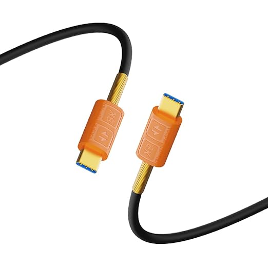 10 inch USB 4.0 Type C Silicone Cable, 40Gbps Bidirectional Data, 240W PD Fast Charging, 8K@60Hz Video, Straight to Straight Cord Compatible with Thunderbolt 4/3, Gaming Laptop, Monitor