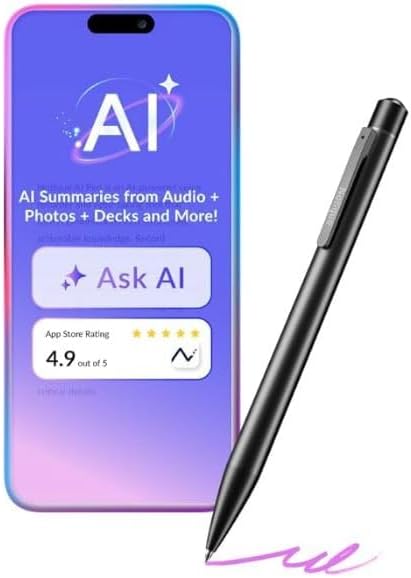 Notique AI Pen | Pocket AI Voice Recorder | Audio Recorder | Discreet Recording Device | AI Summarize & Transcribe for Multi-File & Meeting Timeline | No Monthly Fees