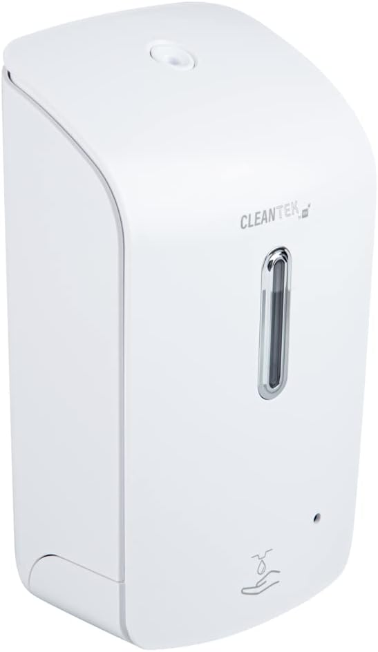 Restaurantware Clean Tek Professional 33.4 Ounce Automated Soap Dispenser 1 Touchless Wall-Mountable Soap Dispenser - Security Key White Plastic Soap Dispenser Transparent For Liquid Soap