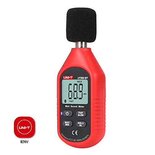 UNI-T UT353BT Decibel Meter, Sound Level Meter Range 30-130 dB Accuracy 1.5dB Noise Meter with Large LCD Screen Display, MAX/MIN, Data Hold, Use for Home, Noisy Neighbor, Factory