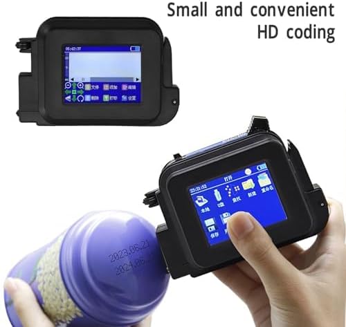 gernie Handheld Inkjet Printer, LED Touch Quick Drying Inkjet Coding Machine Multi Languages USB Mini Pocket Mobile Inkjet Printer with for Production Date Logo (US