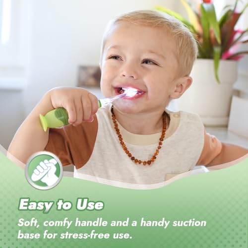 Papablic Toddler Sonic Electric Toothbrush for Aged 2-4 with 4 Replacement