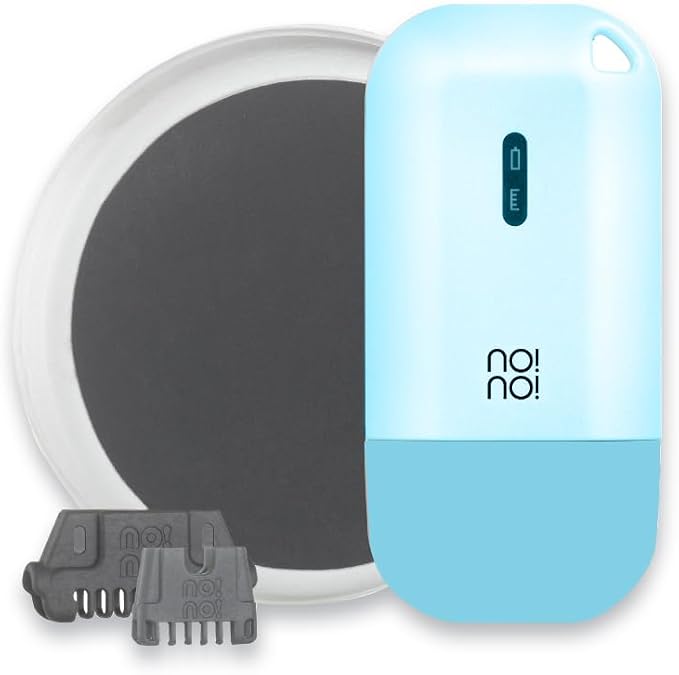 no!no! Micro Hair Removal Device for All Skin Tones, Body & Facial Hair Removal for Women & Men, Rechargeable, Wireless & Portable Hair Removal Device, Hair Remover for Face & Body-Light Blue